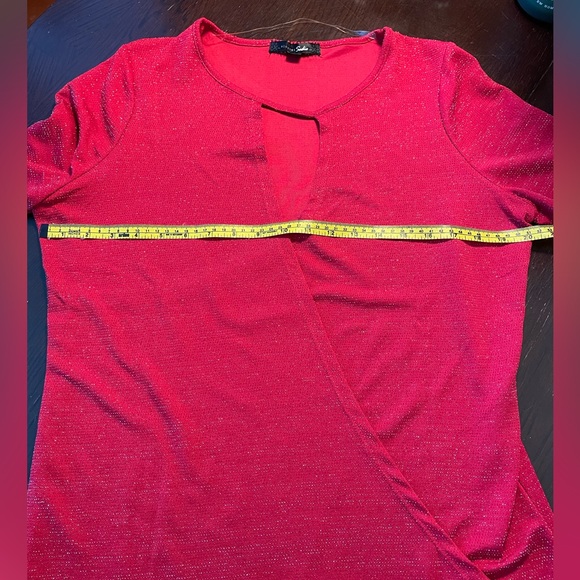 Vintage Sloane & Sadie Sparkle crossover peakaboo sleeve blouse - Picture 7 of 11